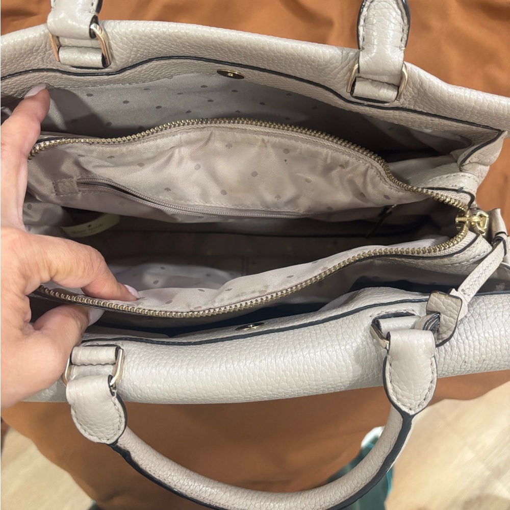 kate spade Pebbled Leather Satchel in Light Taupe - Picture 2 of 8